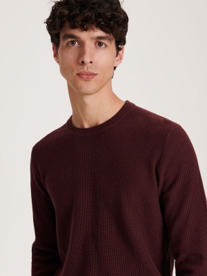 Reserved Baumwoll Pullover Herren Bordeaux | CVXSFK-236