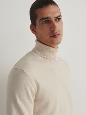 Reserved Baumwoll Rich Turtleneck Pullover Herren Beige | FGPUDE-269