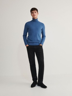 Reserved Baumwoll Rich Turtleneck Pullover Herren Grau Blau | COVABU-321