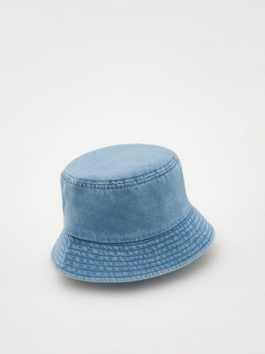 Reserved Denim Bucket Hüte Mädchen Blau | HITDCM-217