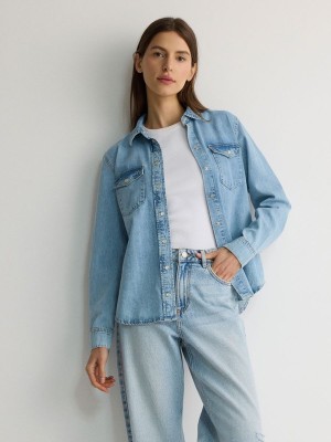 Reserved Denim Hemd Damen Blau | BUNLJR-690