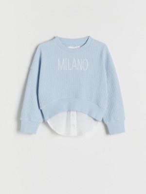 Reserved Jogging Top Sweatshirts Mädchen Blau | CNKPAO-871