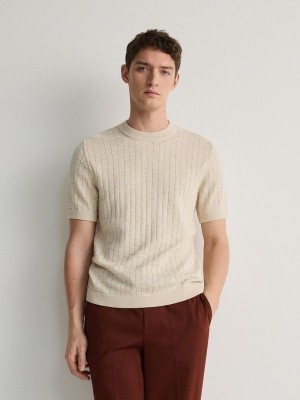 Reserved Jumper In Textured Knit Pullover Herren Beige | BKFDRY-897