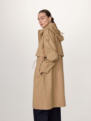 Reserved Long Parkahood Mäntel Damen Beige | KZHMUJ-985