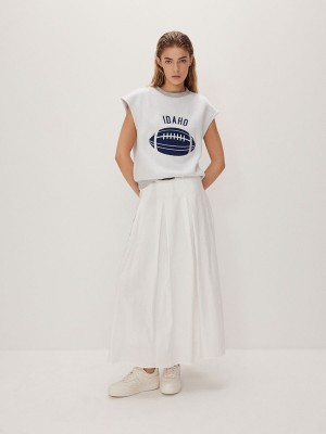 Reserved Maxi With Röcke Damen Weiß | RNHQSY-029