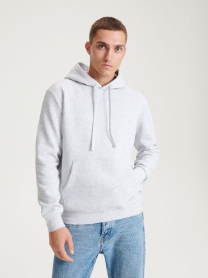 Reserved Plain Baumwoll Rich Sweatshirts Herren Hellgrau | LIZQFP-289