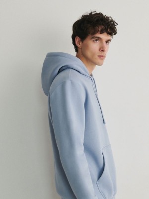 Reserved Plain Sweatshirts Herren Blau | NPOAGV-619