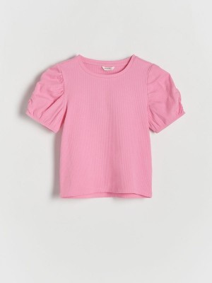 Reserved Puff Sleeve T-shirts Mädchen Rosa | RPLTZB-029