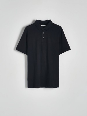 Reserved Regular Fit Polo Shirts Herren Schwarz | DEPAOG-836