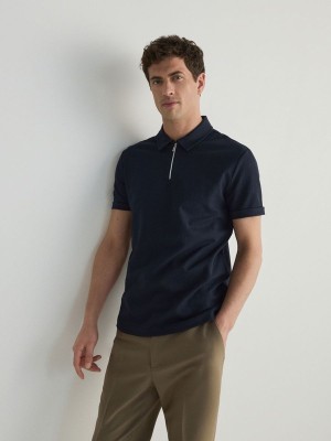 Reserved Regular Fit Polo Shirts Herren Navy | VAUQZI-236