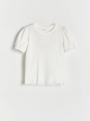 Reserved Rib Knit T-shirts Mädchen Weiß | AYSGMO-672