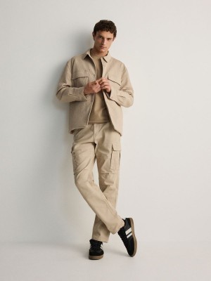 Reserved Slim Cargo Hosen Herren Beige | LROMUS-431