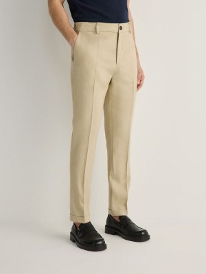 Reserved Slim Linen Anzüge Herren Beige | IEWZSK-985