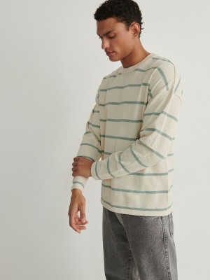 Reserved Stripe Pullover Herren Grün | QCIRLJ-056