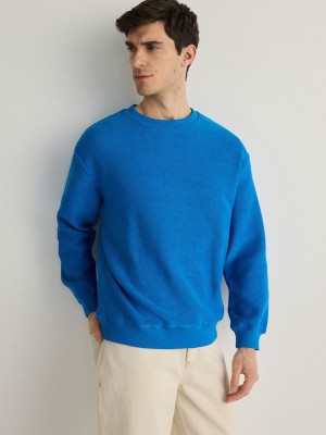 Reserved Structural Jersey Sweatshirts Herren Indigo | ONZFYG-253