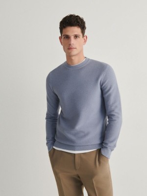 Reserved Structural Pullover Herren Hellblau | HRIAVS-671