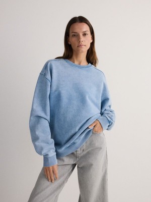 Reserved Sweatwash Effect Sweatshirts Damen Dunkelgrau | VUEJYR-816