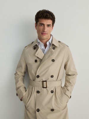 Reserved Trench With Mäntel Herren Beige | EMUSVB-321