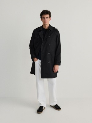 Reserved Trench With Mäntel Herren Schwarz | MJIBCD-013