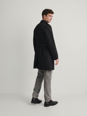 Reserved Trench With Mäntel Herren Schwarz | AVJUZM-074