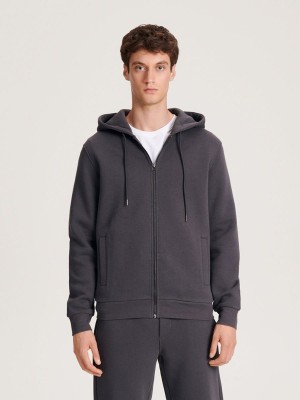 Reserved Zip Up Sweatshirts Herren Dunkelgrau | ZPHFTM-409