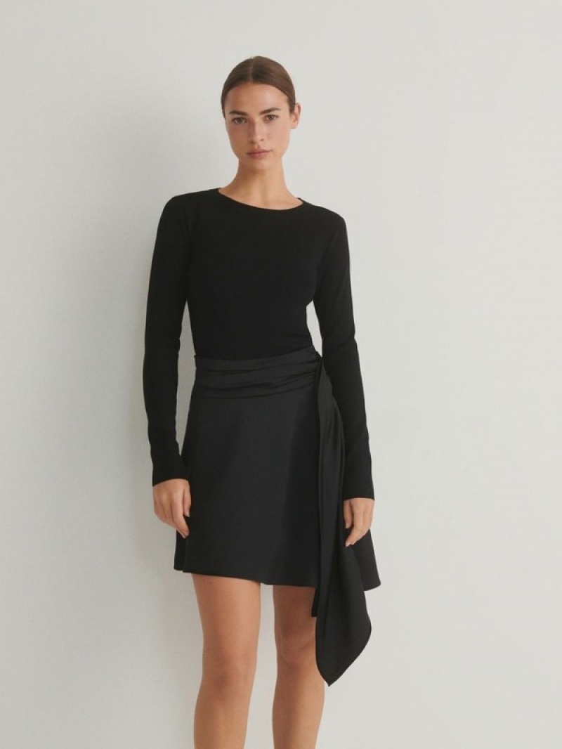 Reserved Asymmetric Hem Röcke Damen Schwarz | JCOQWV-024