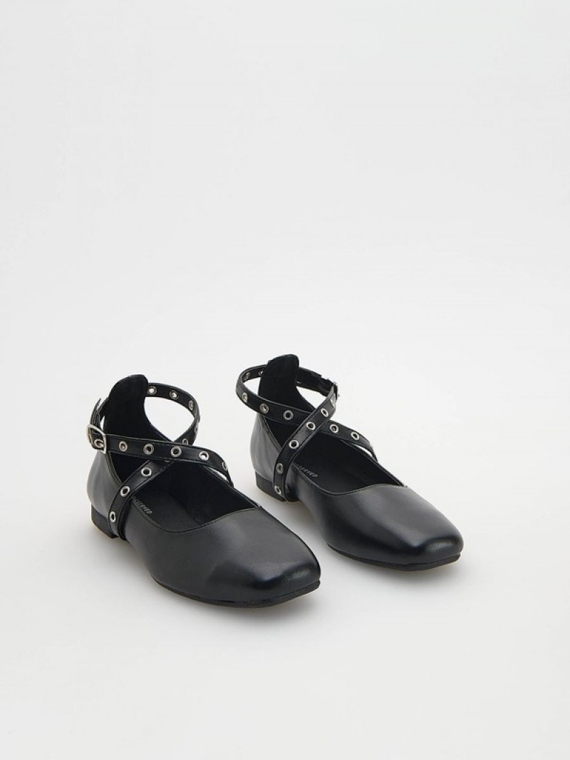 Reserved Ballerinas Schuhe Mädchen Schwarz | GPVUZI-784