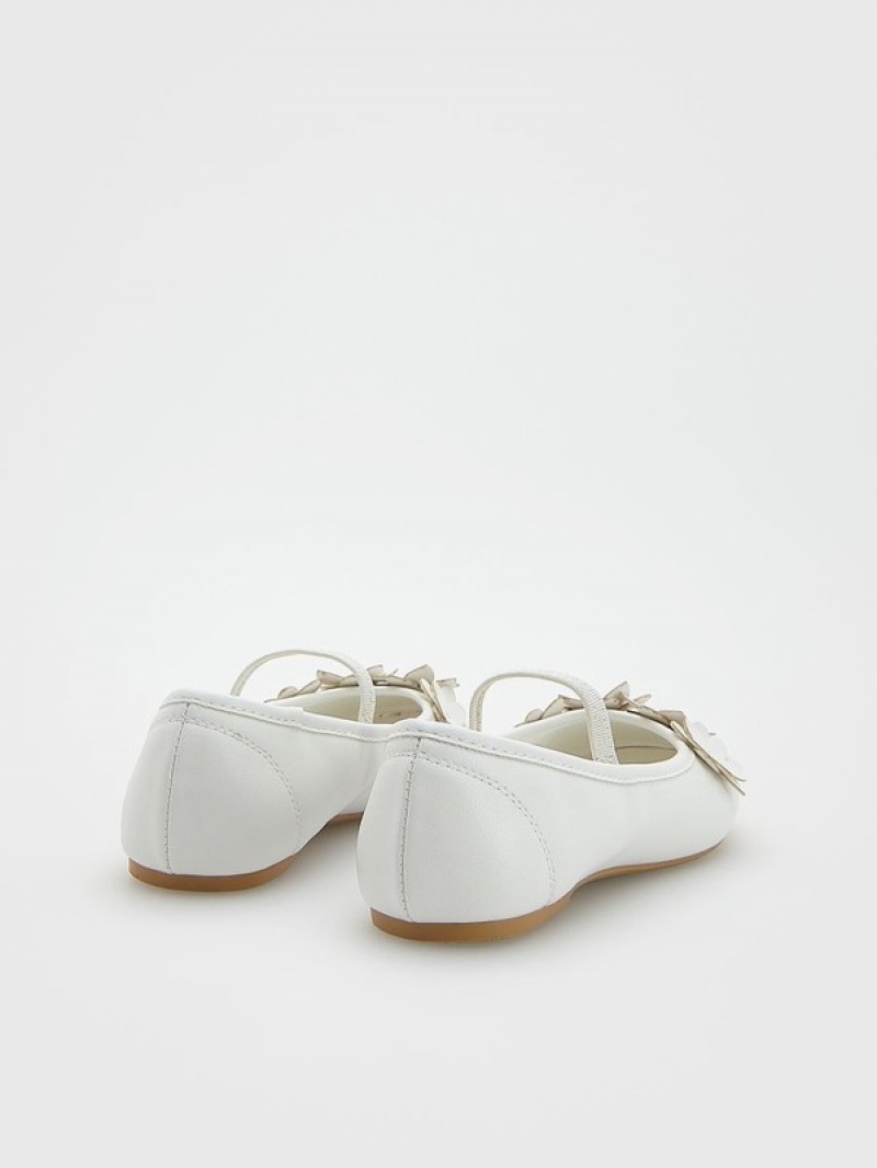 Reserved Ballerinas Schuhe Mädchen Weiß | NOKBFQ-961