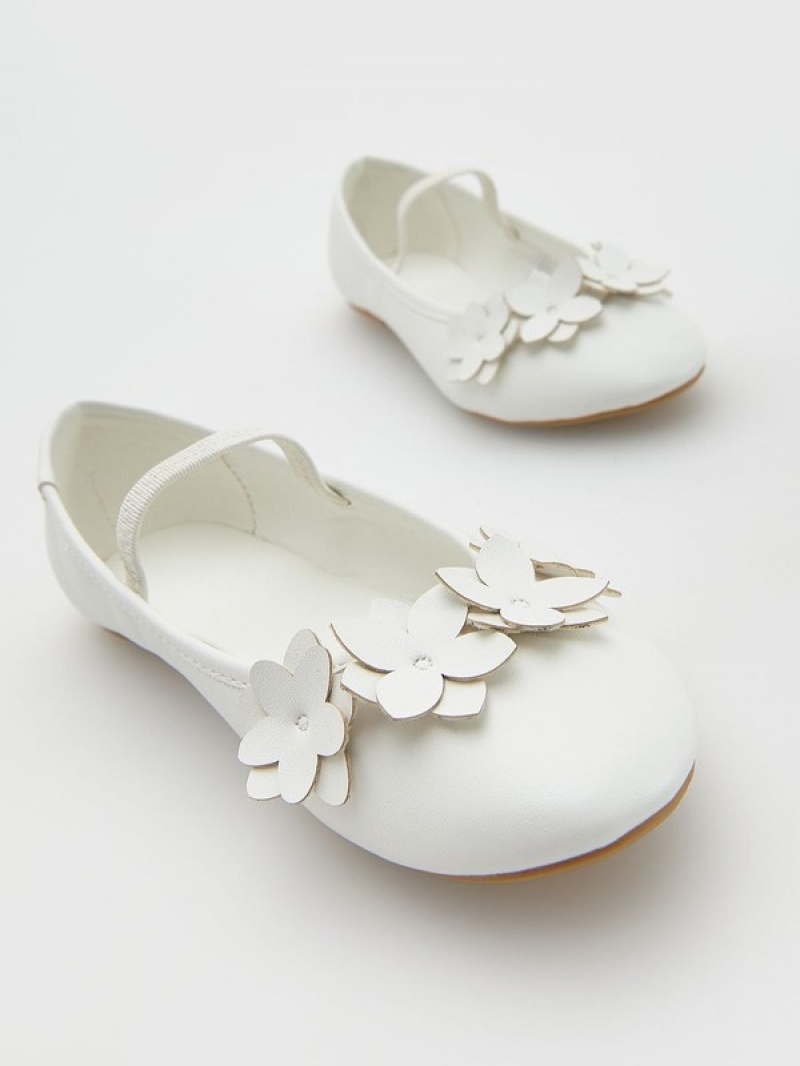 Reserved Ballerinas Schuhe Mädchen Weiß | NOKBFQ-961