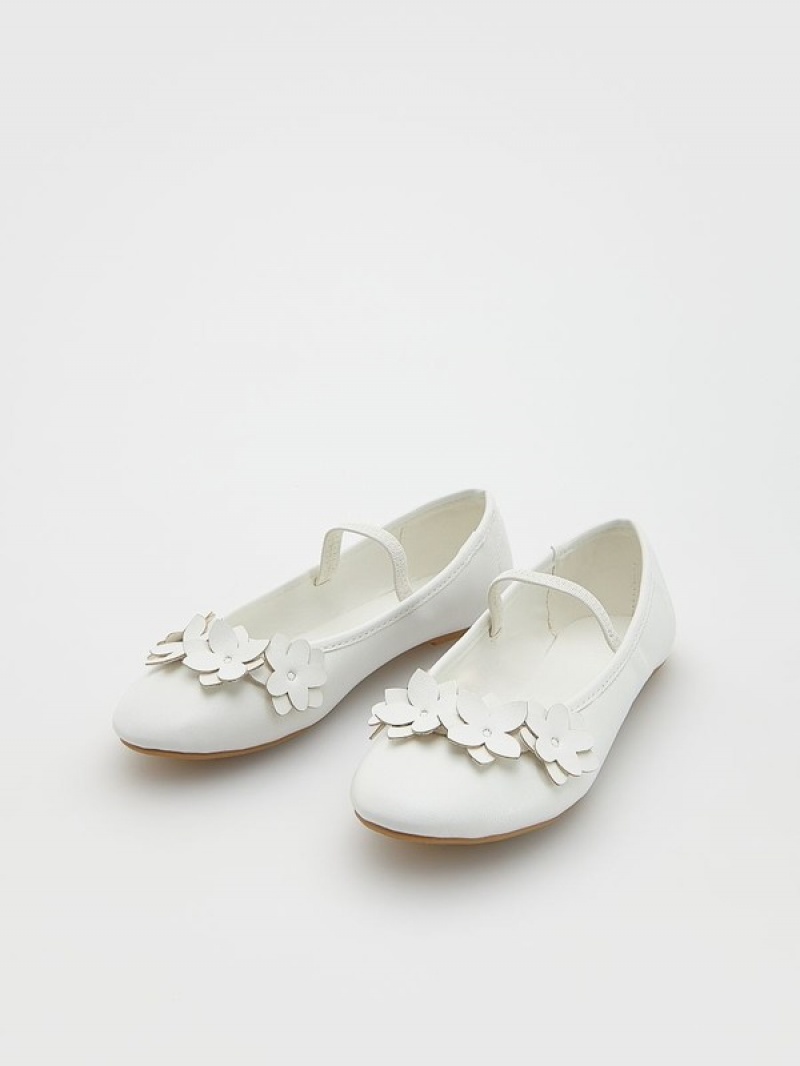 Reserved Ballerinas Schuhe Mädchen Weiß | NOKBFQ-961