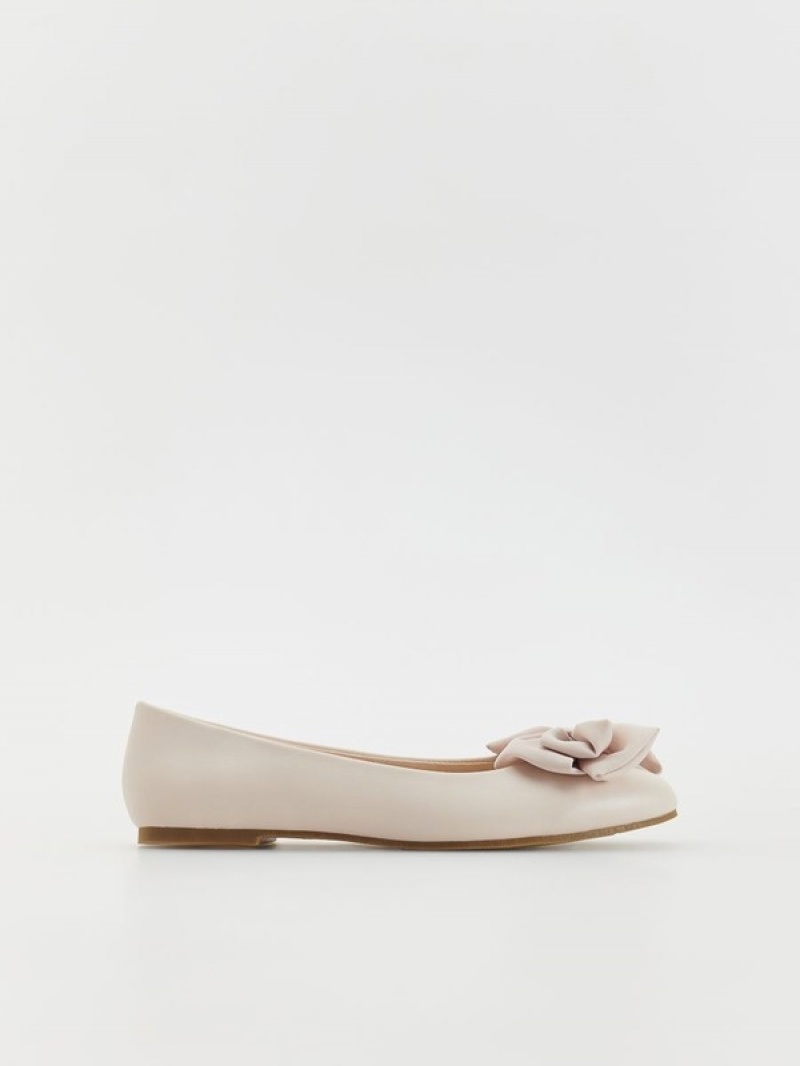 Reserved Ballerinasbow Detail Schuhe Mädchen Beige | CWRVLA-679