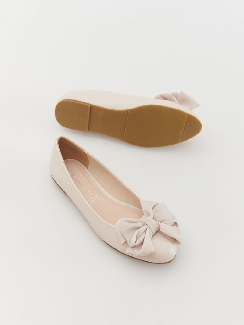 Reserved Ballerinasbow Detail Schuhe Mädchen Beige | CWRVLA-679