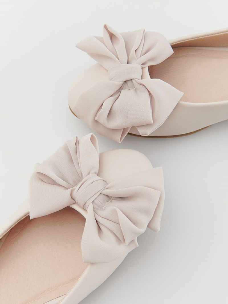 Reserved Ballerinasbow Detail Schuhe Mädchen Beige | CWRVLA-679