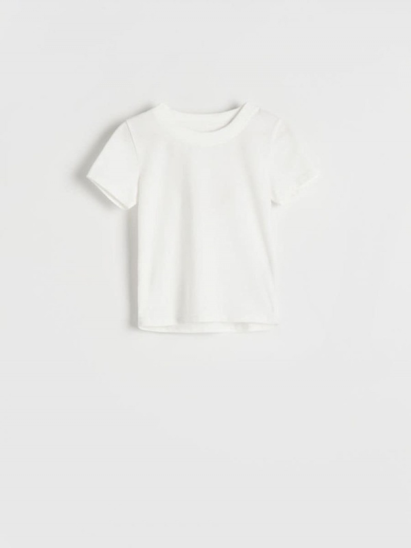 Reserved Basic Baumwoll Rich T-shirts Mädchen Weiß | OFTLSM-405