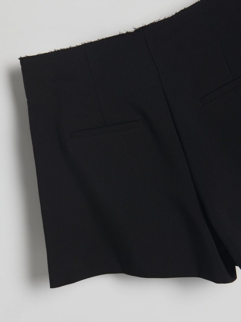 Reserved Baumwoll Kurze Hose Damen Schwarz | UAOSJF-052