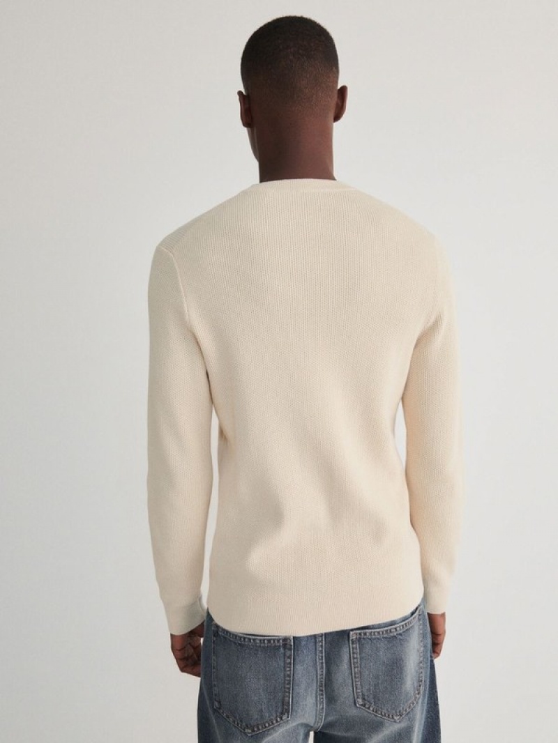 Reserved Baumwoll Pullover Herren Beige | HYCUOG-035