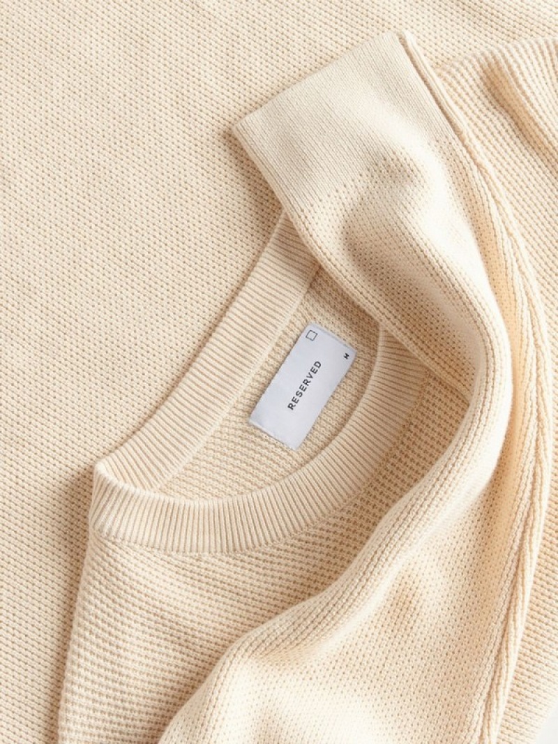 Reserved Baumwoll Pullover Herren Beige | HYCUOG-035