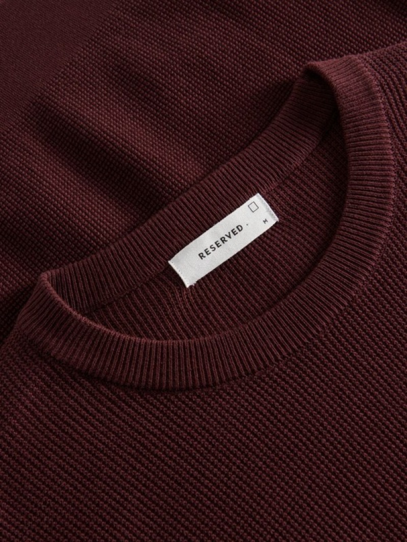 Reserved Baumwoll Pullover Herren Bordeaux | CVXSFK-236