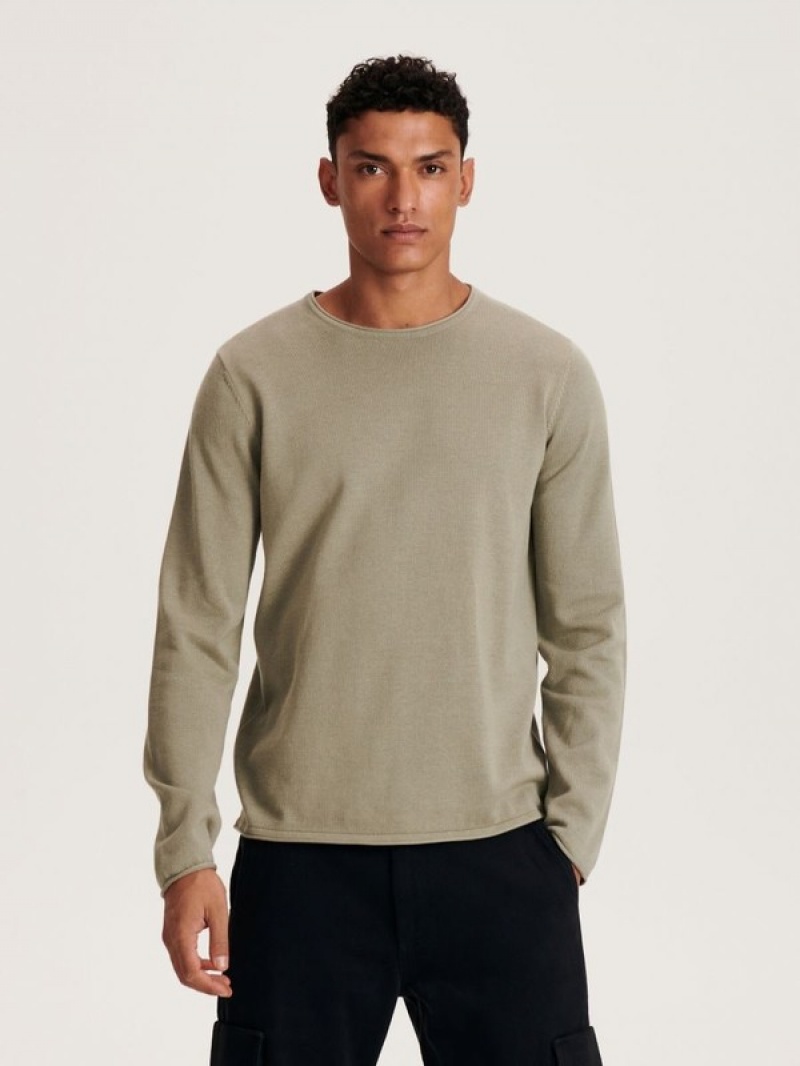 Reserved Baumwoll Pullover Herren Hellgrün | HRXUSD-259