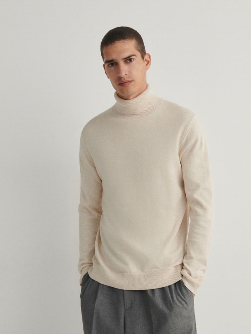 Reserved Baumwoll Rich Turtleneck Pullover Herren Beige | FGPUDE-269