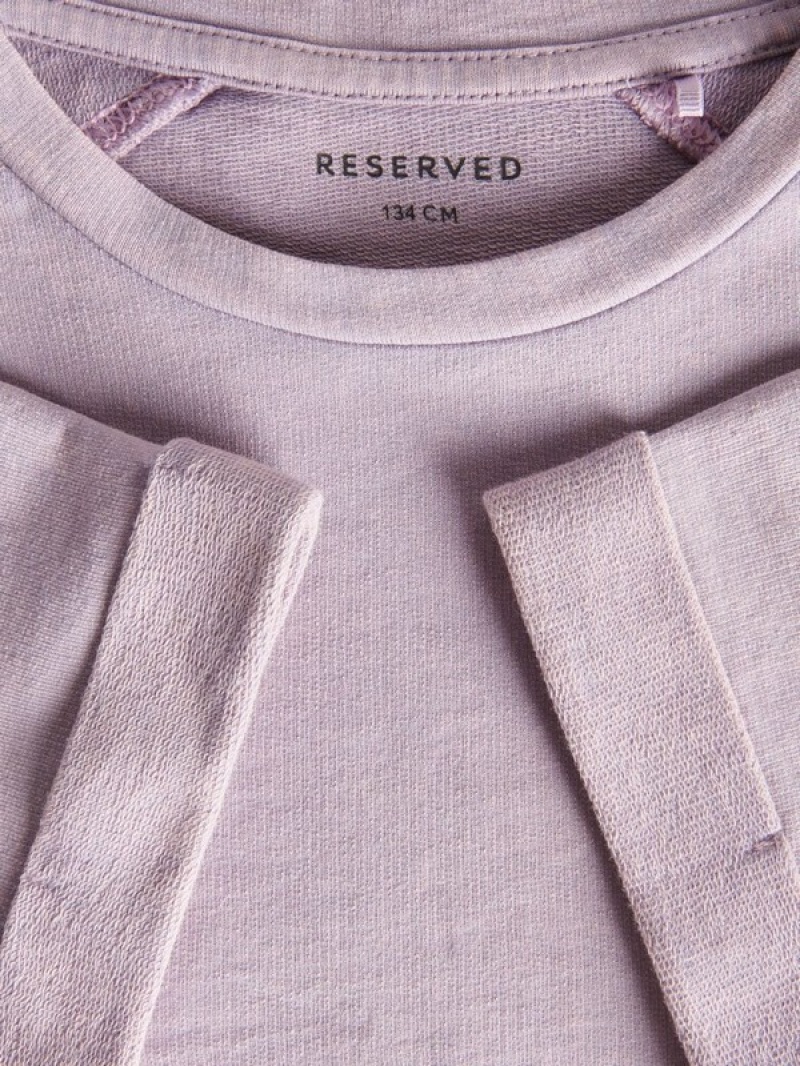 Reserved Baumwoll T-wash Effect T-shirts Mädchen Lila | HJWDVX-871