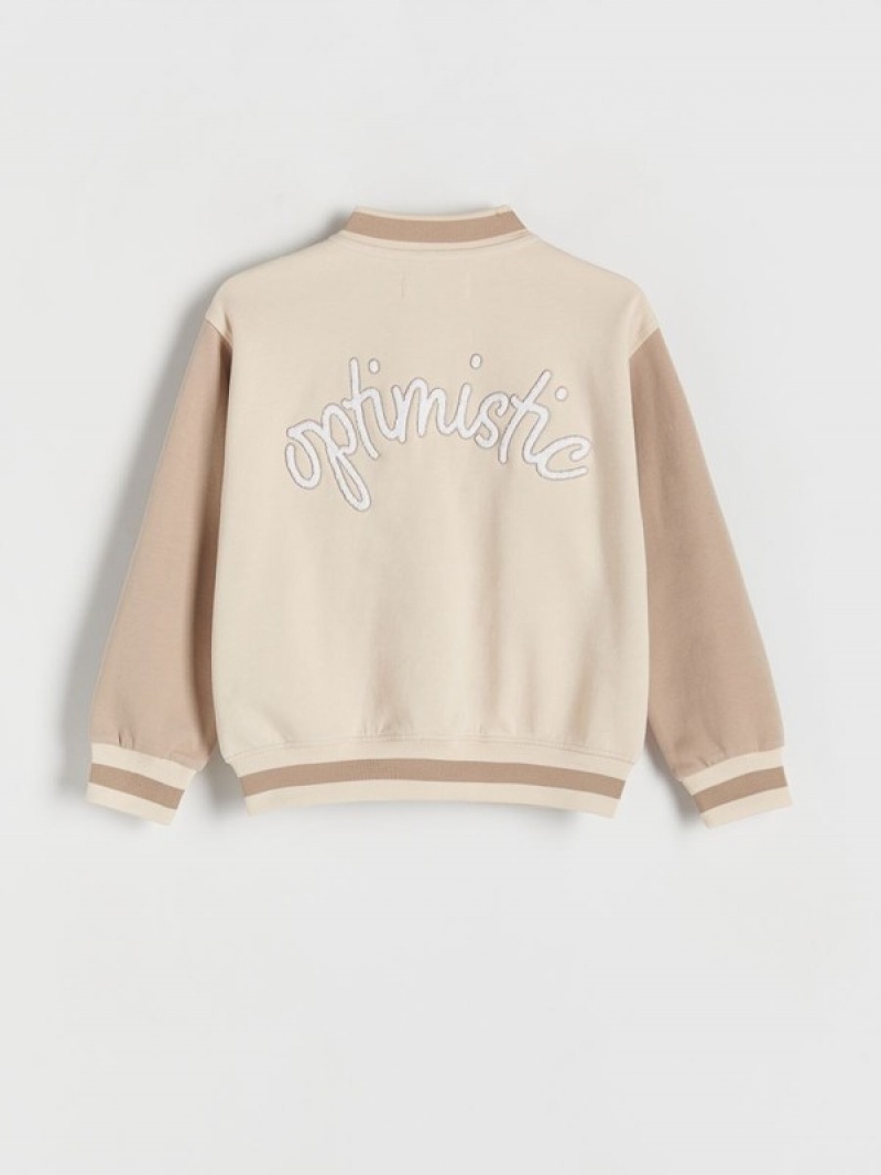 Reserved Bomber Sweatshirts Mädchen Beige | WOGQBD-037