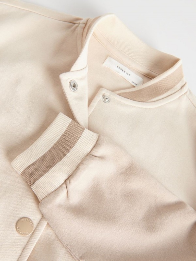 Reserved Bomber Sweatshirts Mädchen Beige | WOGQBD-037