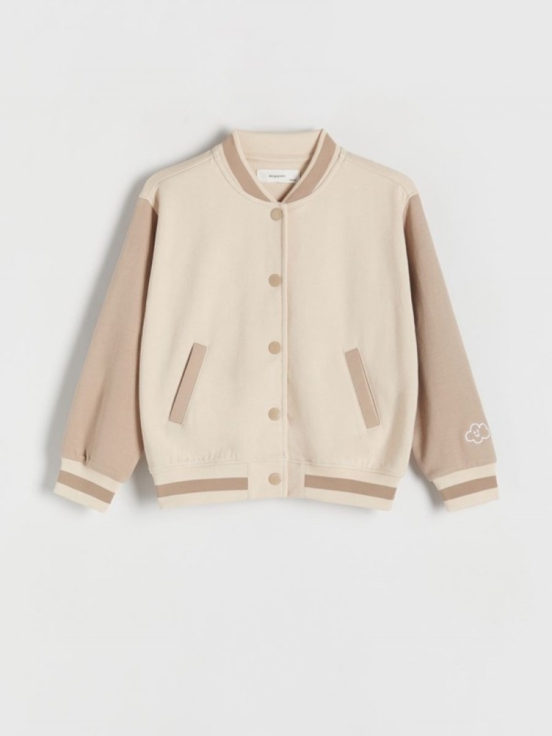 Reserved Bomber Sweatshirts Mädchen Beige | WOGQBD-037