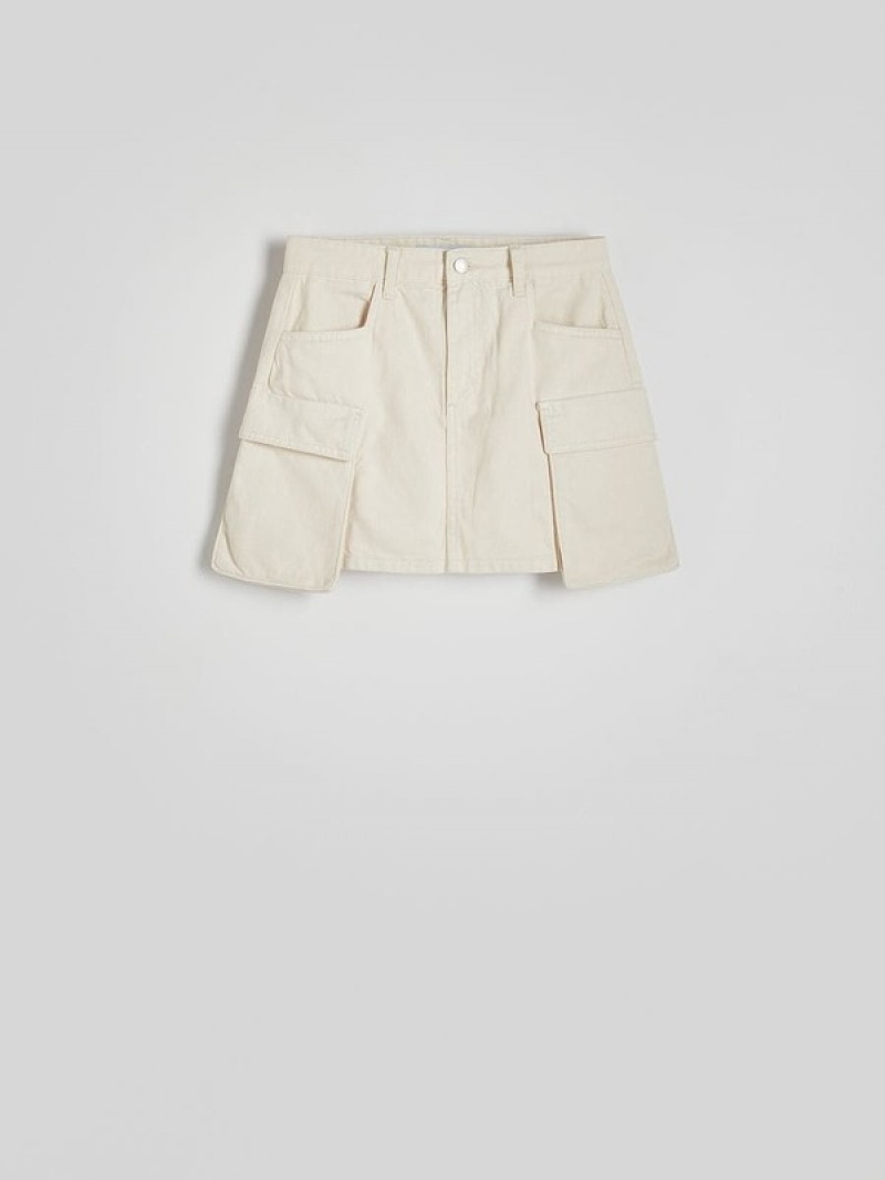 Reserved Cargo Pockets Röcke Damen Beige | APKXJS-154