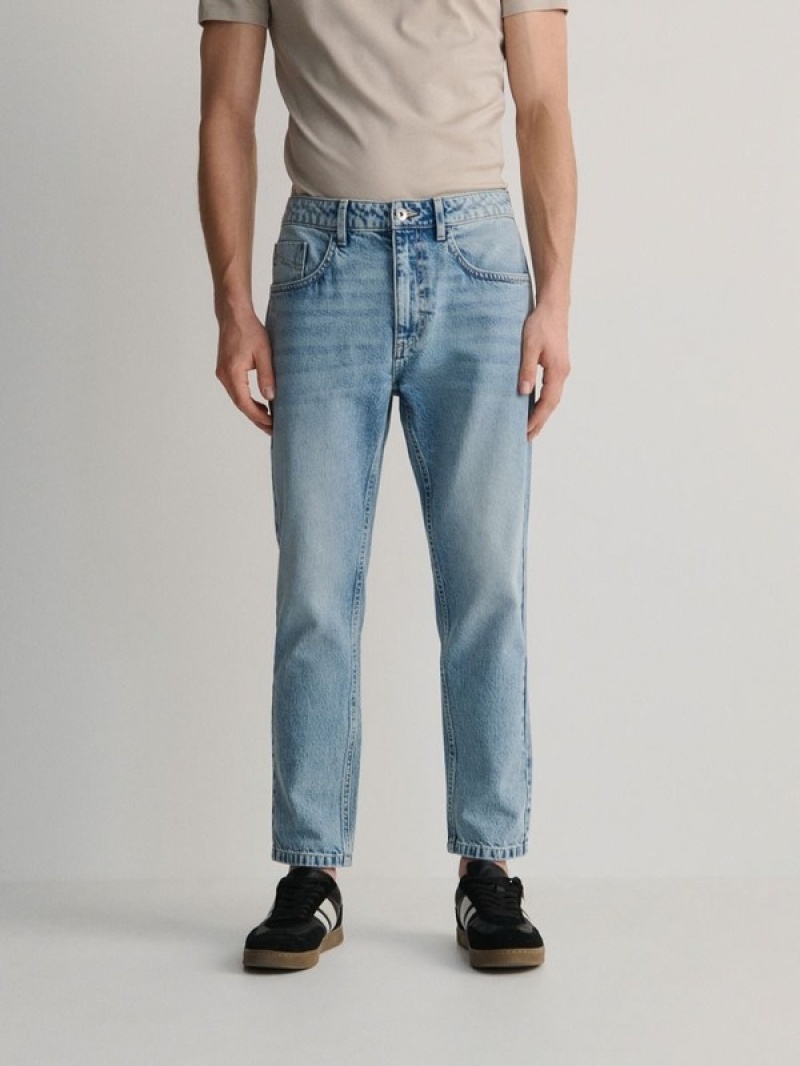 Reserved Carrot Cropped Jeans Herren Blau | FKSZOJ-954