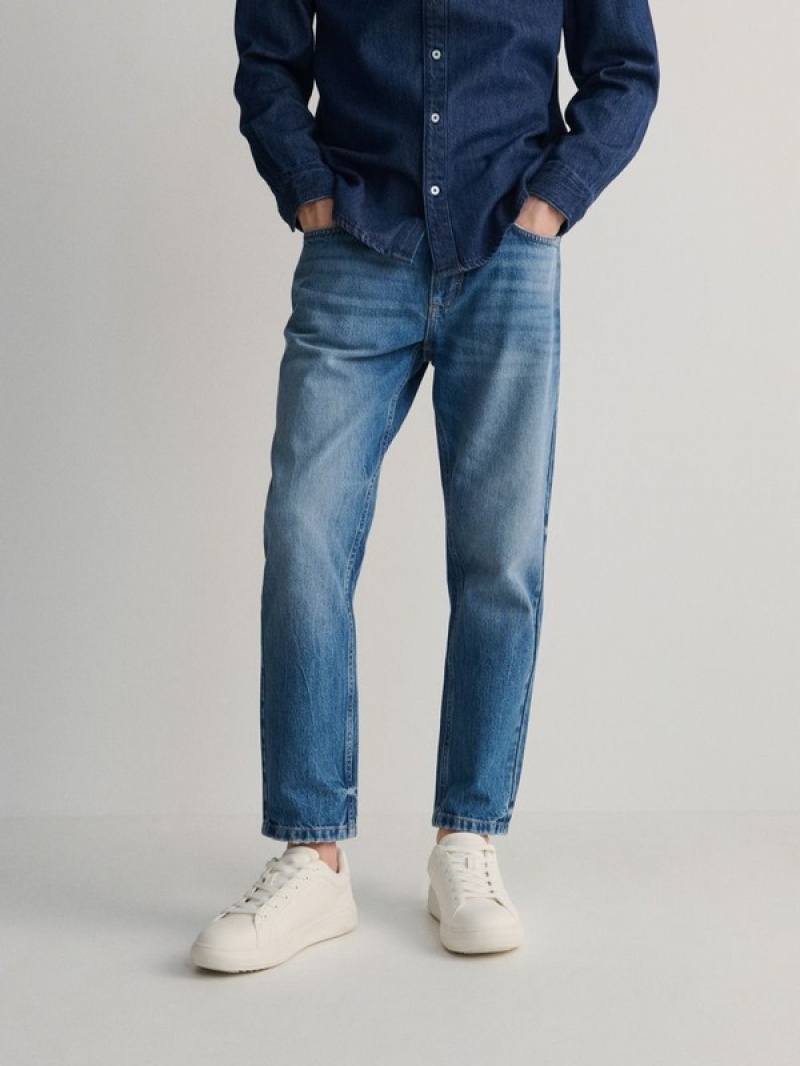 Reserved Carrot Cropped Jeans Herren Blau | XTFAVU-837