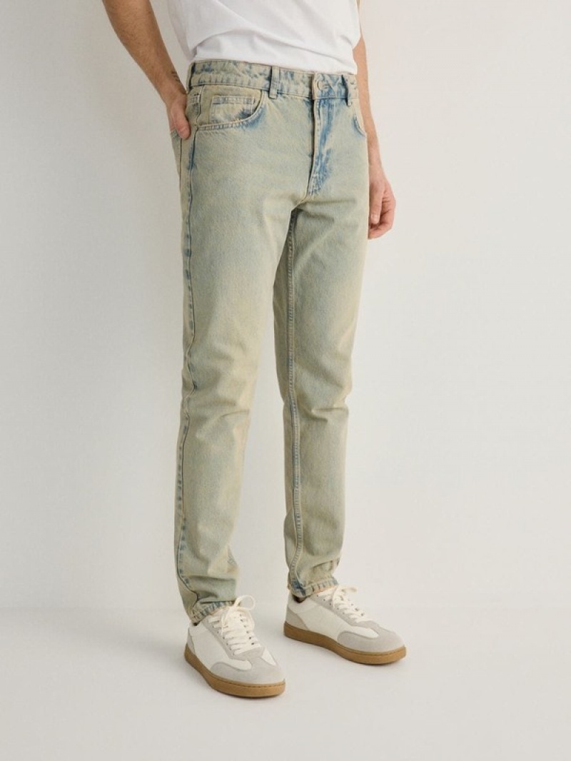 Reserved Carrot Slimwash Effect Jeans Herren Türkis | BVXOQU-894