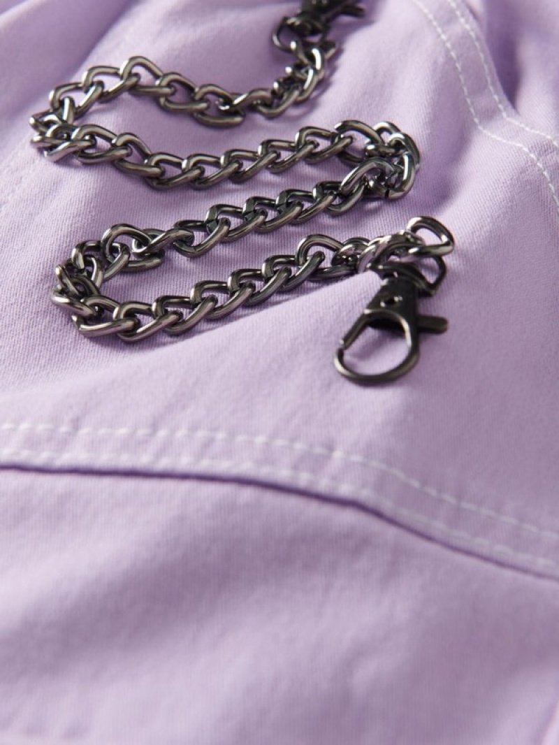 Reserved Chain Detail Hosen Mädchen Lavendel | VCWRFJ-431