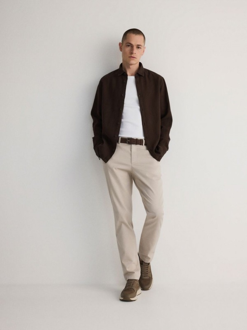 Reserved Chino Slim Fit Hosen Herren Beige | GXETUZ-694